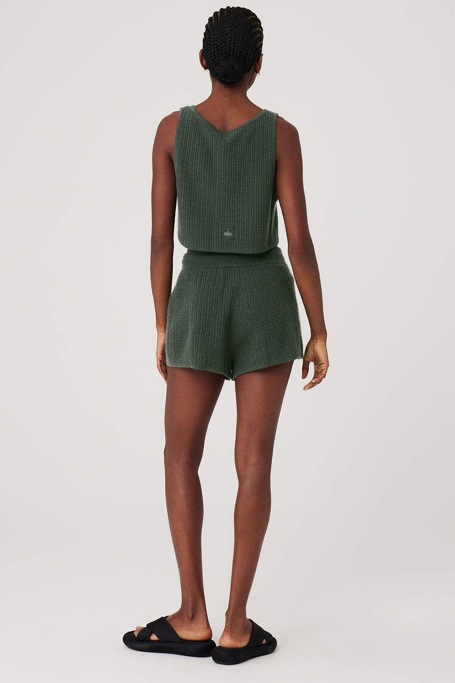 Cashmere Plush Waffle Cropped Tank & Cashmere High-Waist Plush Waffle Short Set sold by Alo Yoga product image thumbnail 18