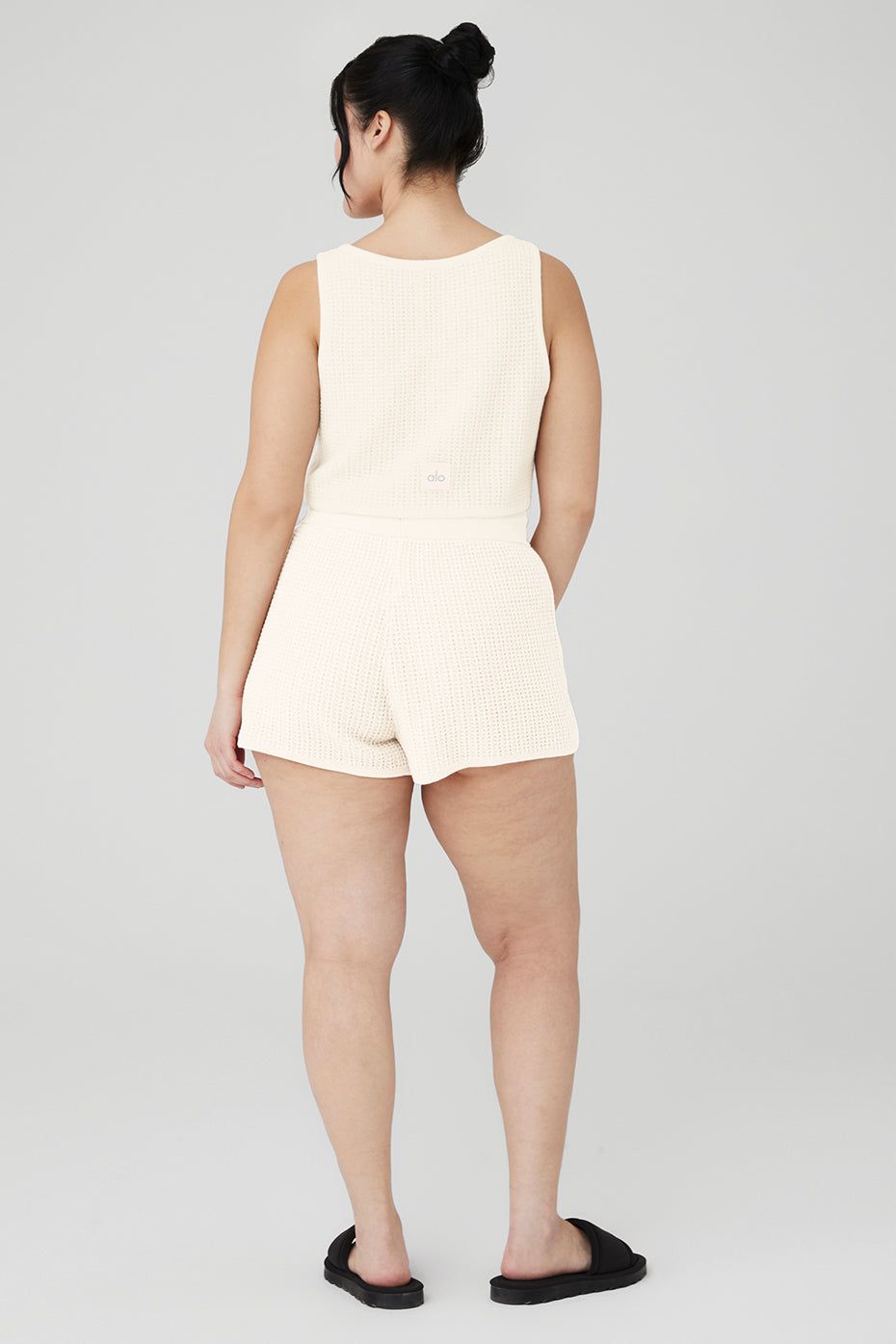 Cashmere Plush Waffle Cropped Tank & Cashmere High-Waist Plush Waffle Short Set sold by Alo Yoga product image thumbnail 14