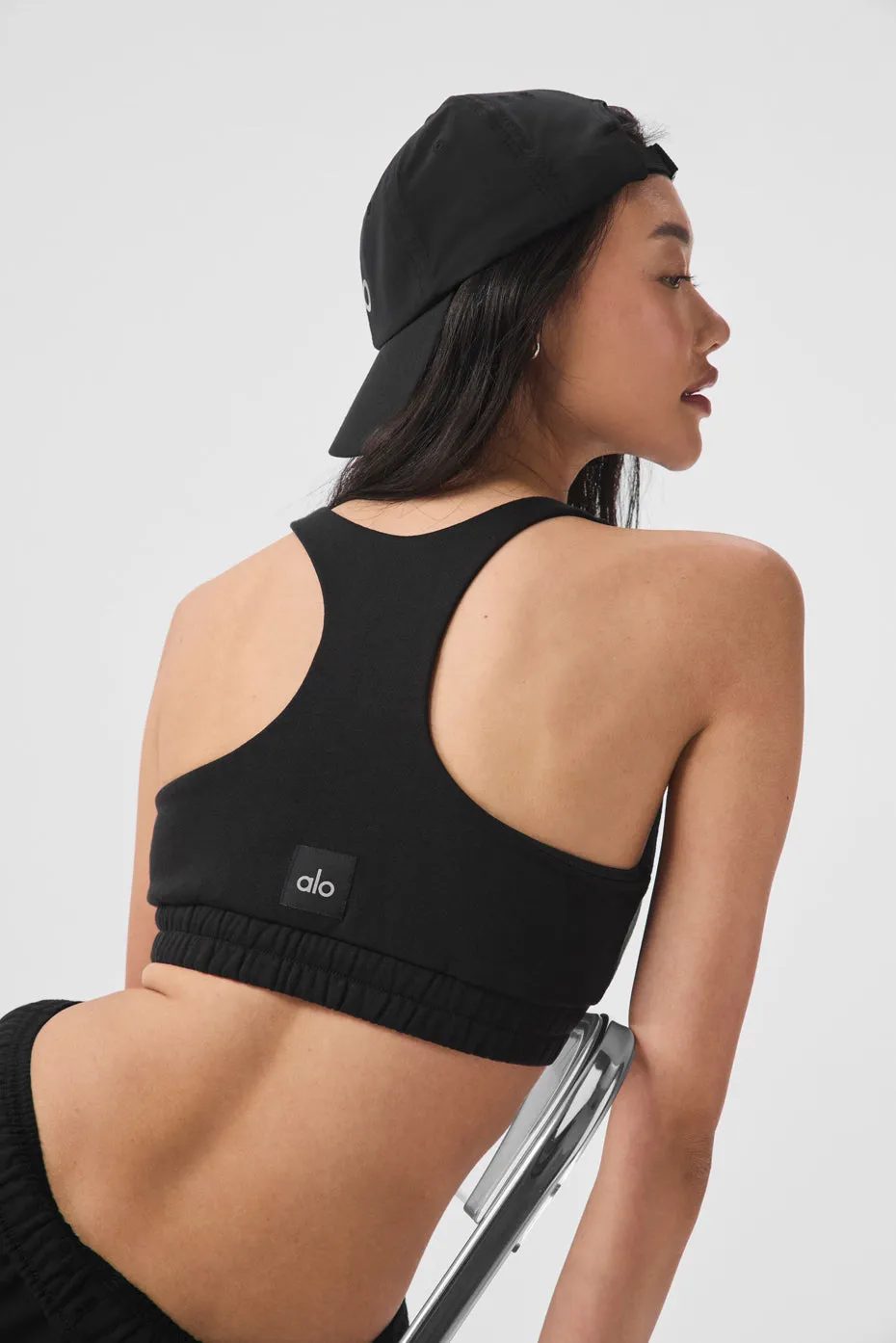 Scoop Neck Sweatshirt Bra - Black sold by Alo Yoga product image thumbnail 2