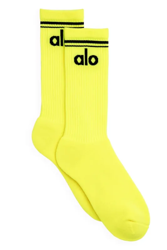Unisex Throwback Sock - Highlighter/Black sold by Alo Yoga