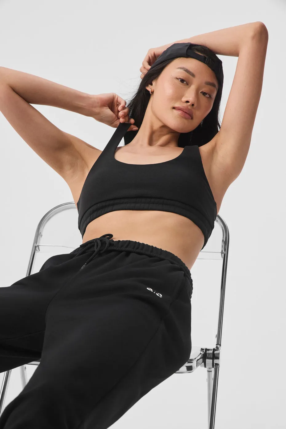 Scoop Neck Sweatshirt Bra - Black sold by Alo Yoga product image thumbnail 3