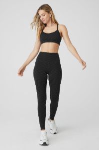 Jacquard Checkered Gratitude Bra & Jacquard High-Waist Checkered Legging Set sold by Alo Yoga