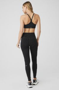 Jacquard Checkered Gratitude Bra & Jacquard High-Waist Checkered Legging Set sold by Alo Yoga