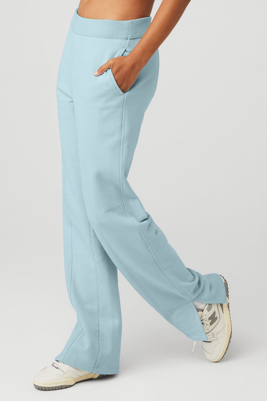 High-Waist Free Time Straight Leg Sweatpant - Chalk Blue sold by Alo Yoga product image thumbnail 3