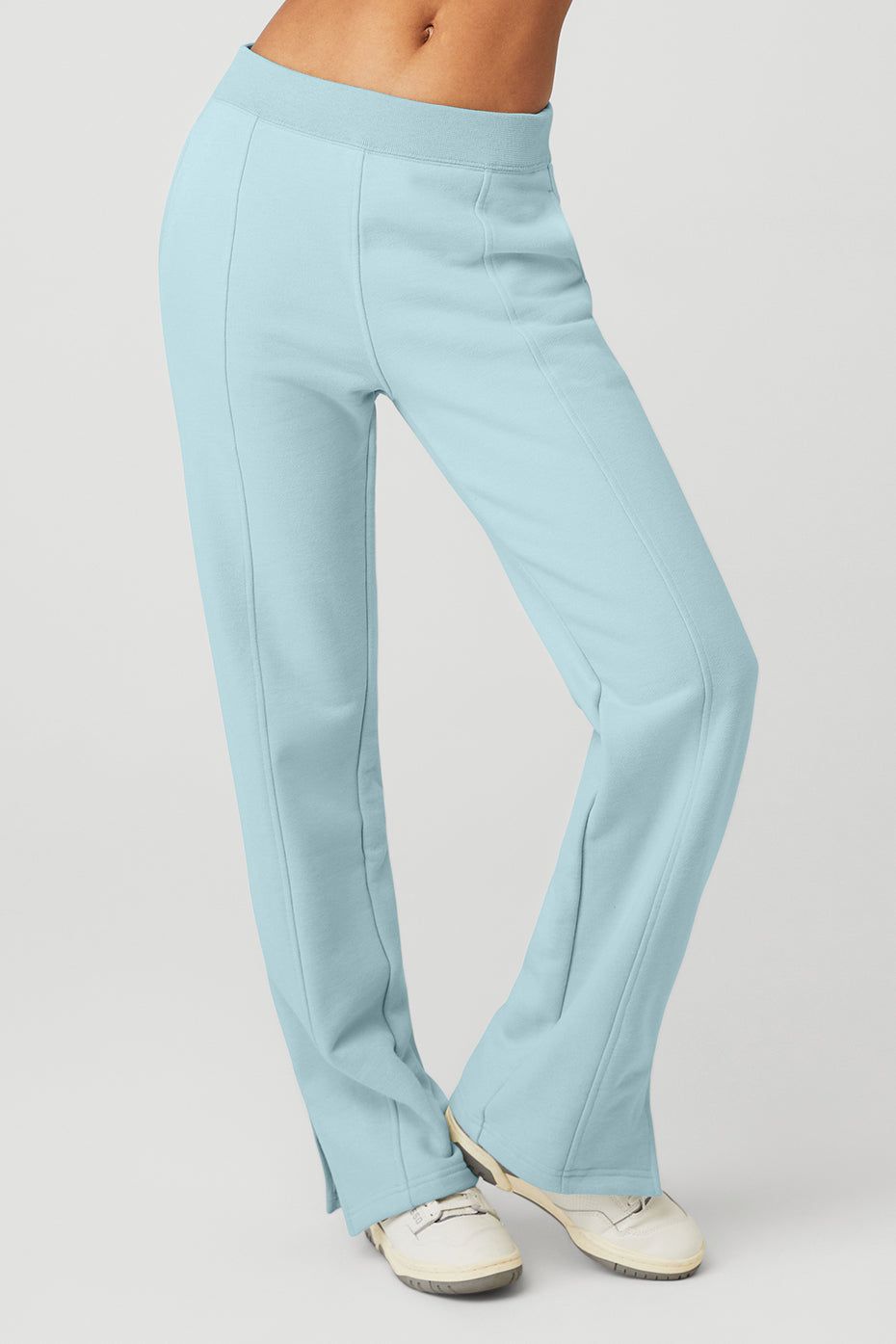 High-Waist Free Time Straight Leg Sweatpant - Chalk Blue sold by Alo Yoga