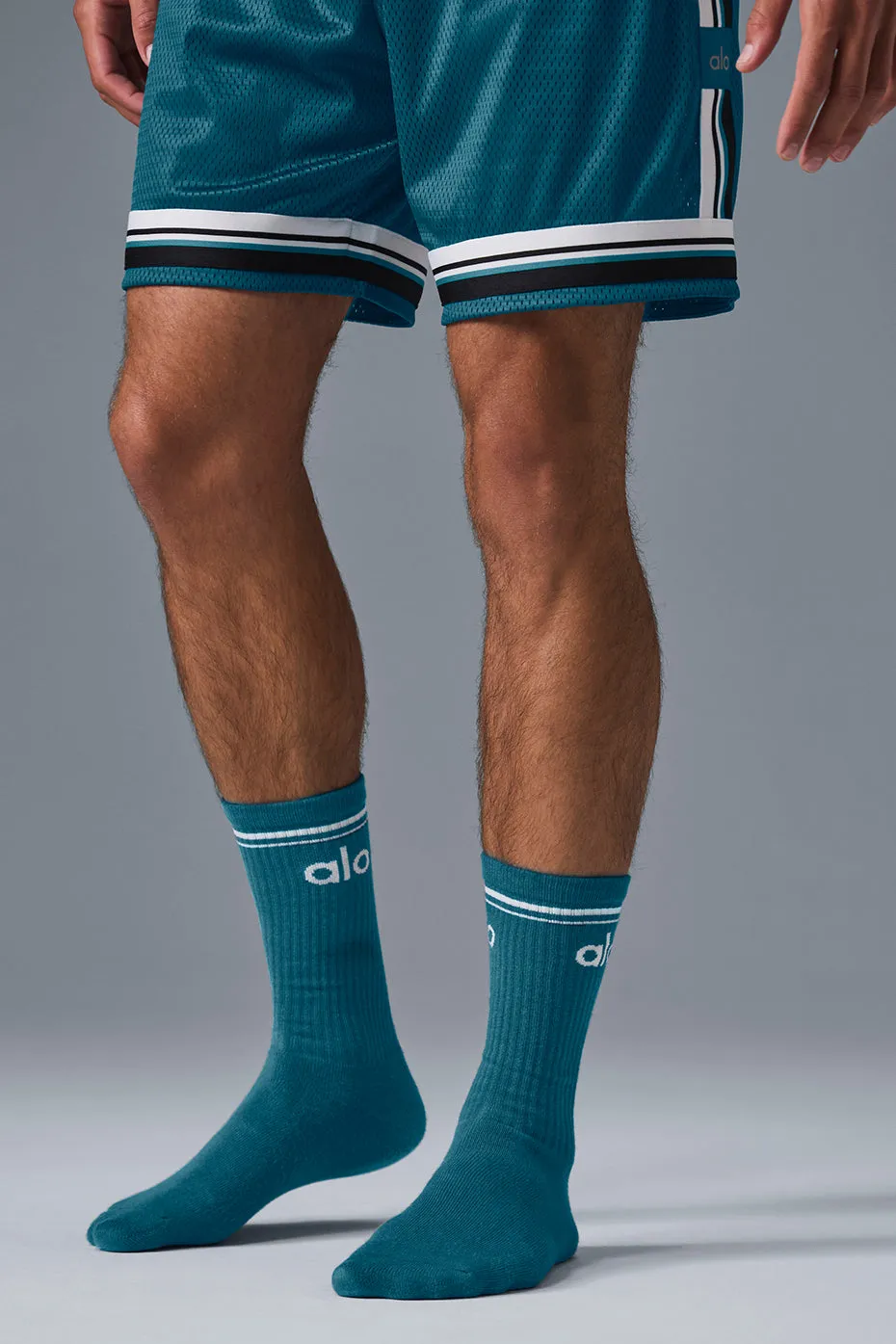 Unisex Throwback Sock - Oceanic Teal/White sold by Alo Yoga product image thumbnail 3