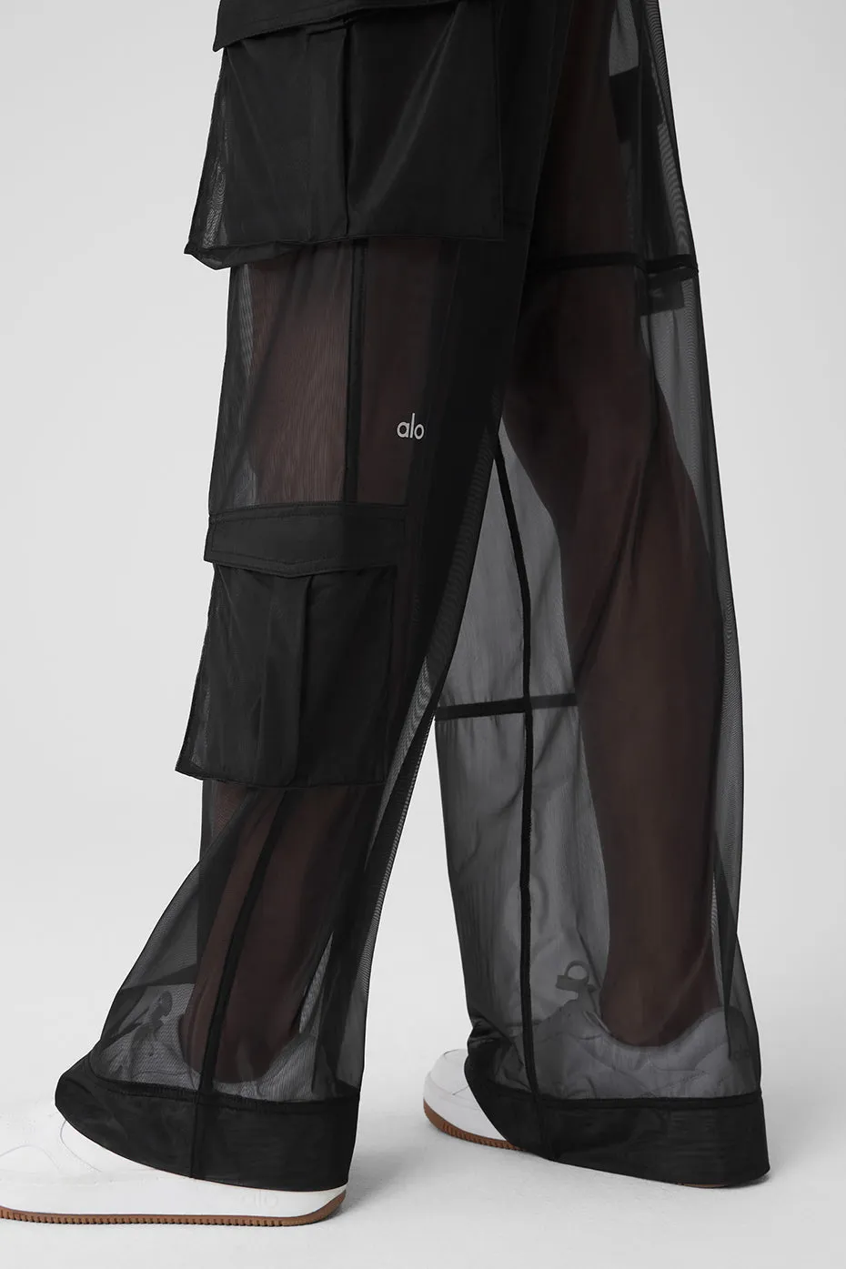 Sheer Effusion Cargo Wide Leg Trouser - Black sold by Alo Yoga product image thumbnail 4