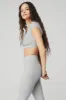 Blissful Henley Bra Top - Athletic Heather Grey sold by Alo Yoga