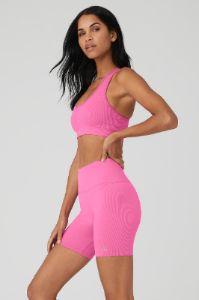 Seamless Ribbed Bra - Paradise Pink sold by Alo Yoga