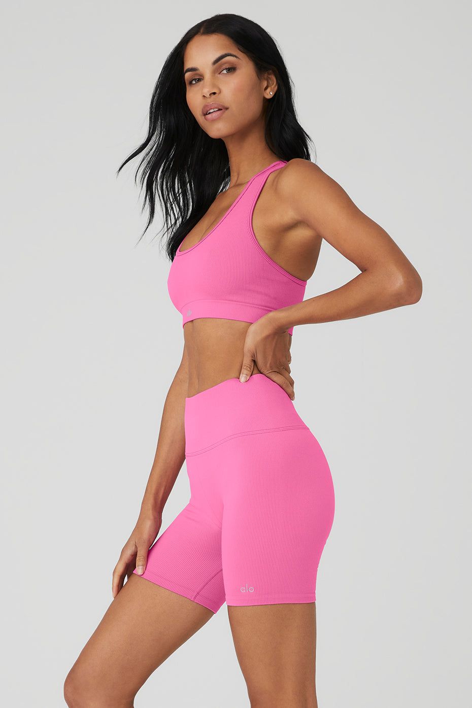 Seamless Ribbed Bra - Paradise Pink sold by Alo Yoga product image thumbnail 3