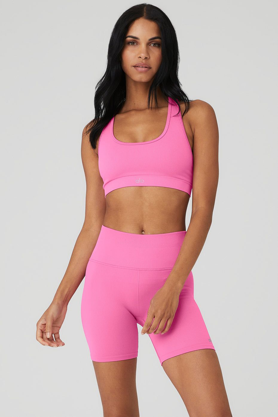 Seamless Ribbed Bra - Paradise Pink sold by Alo Yoga