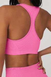 Seamless Ribbed Bra - Paradise Pink sold by Alo Yoga