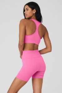 Seamless Ribbed Bra - Paradise Pink sold by Alo Yoga