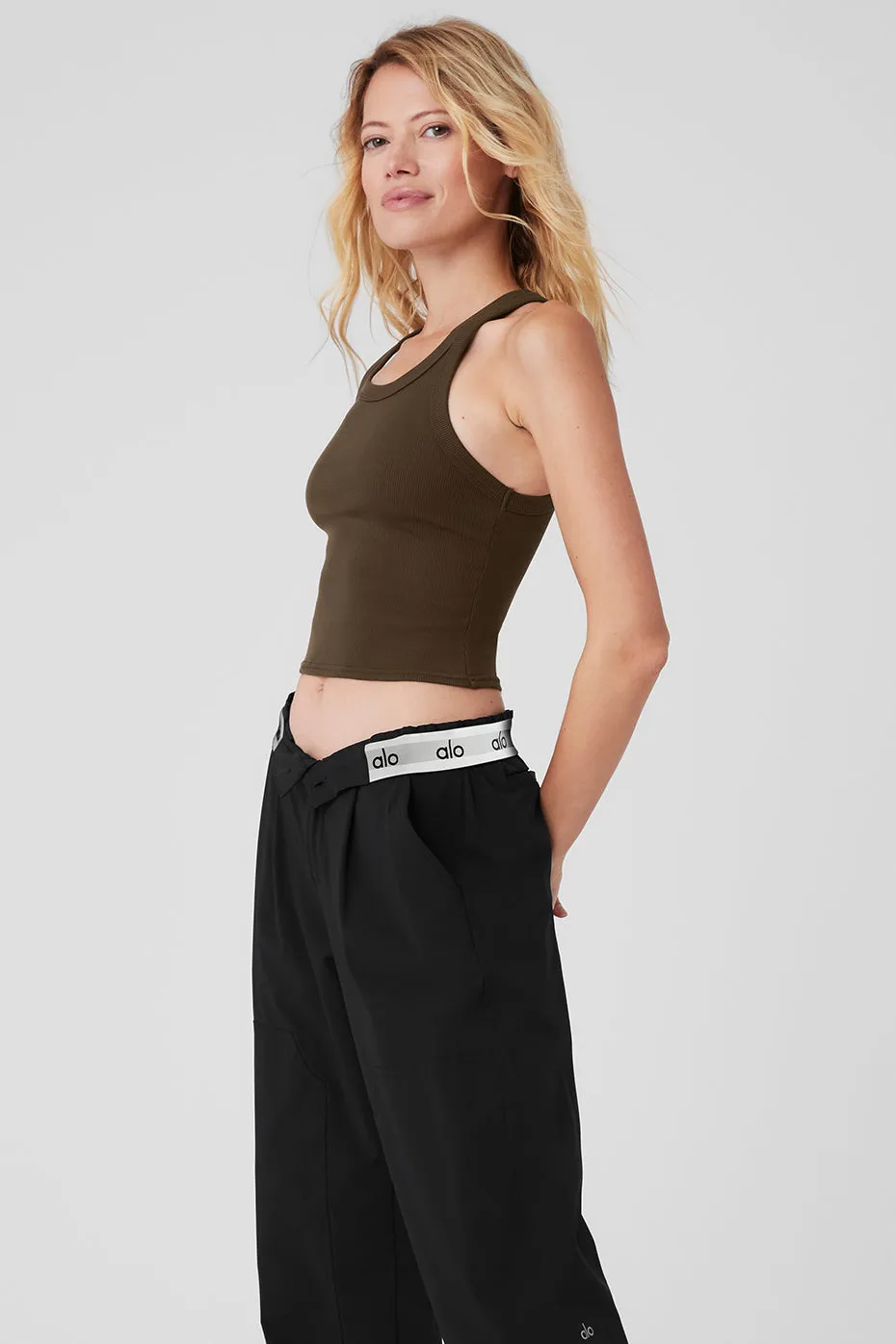 Goddess Ribbed Go-To Tank - Espresso sold by Alo Yoga product image thumbnail 3