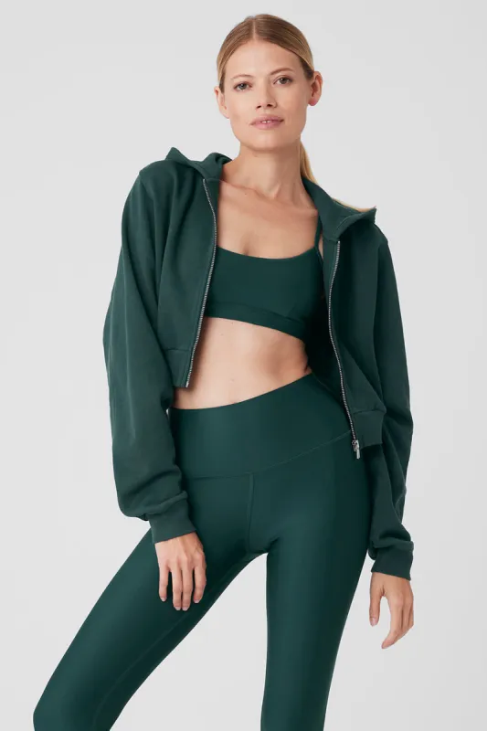 Breakaway Zip Up Hoodie - Midnight Green sold by Alo Yoga