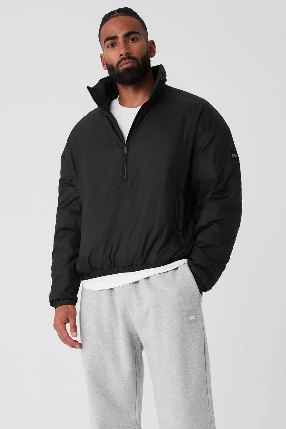 Latitude Light Weight 1/2 Zip Pullover Jacket - Black sold by Alo Yoga