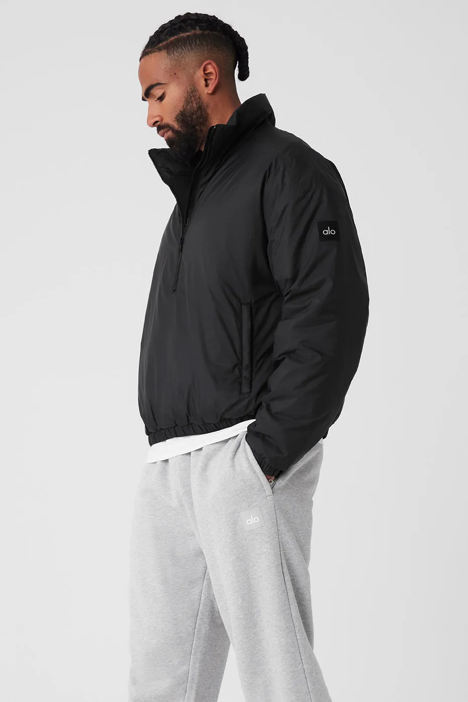 Latitude Light Weight 1/2 Zip Pullover Jacket - Black sold by Alo Yoga product image thumbnail 3