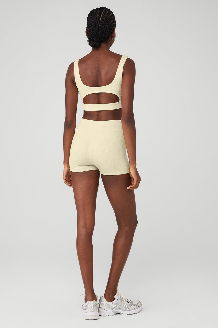 Seamless Cable Knit Bra & Semi-Sheer Seamless Cable Knit Hot Short Set sold by Alo Yoga product image thumbnail 6