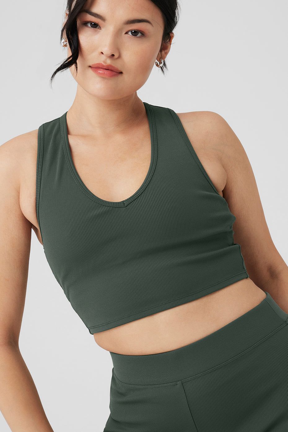Goddess Ribbed Cropped Racerback Tank & Goddess Ribbed High-Waist Hot Short Set sold by Alo Yoga product image thumbnail 24