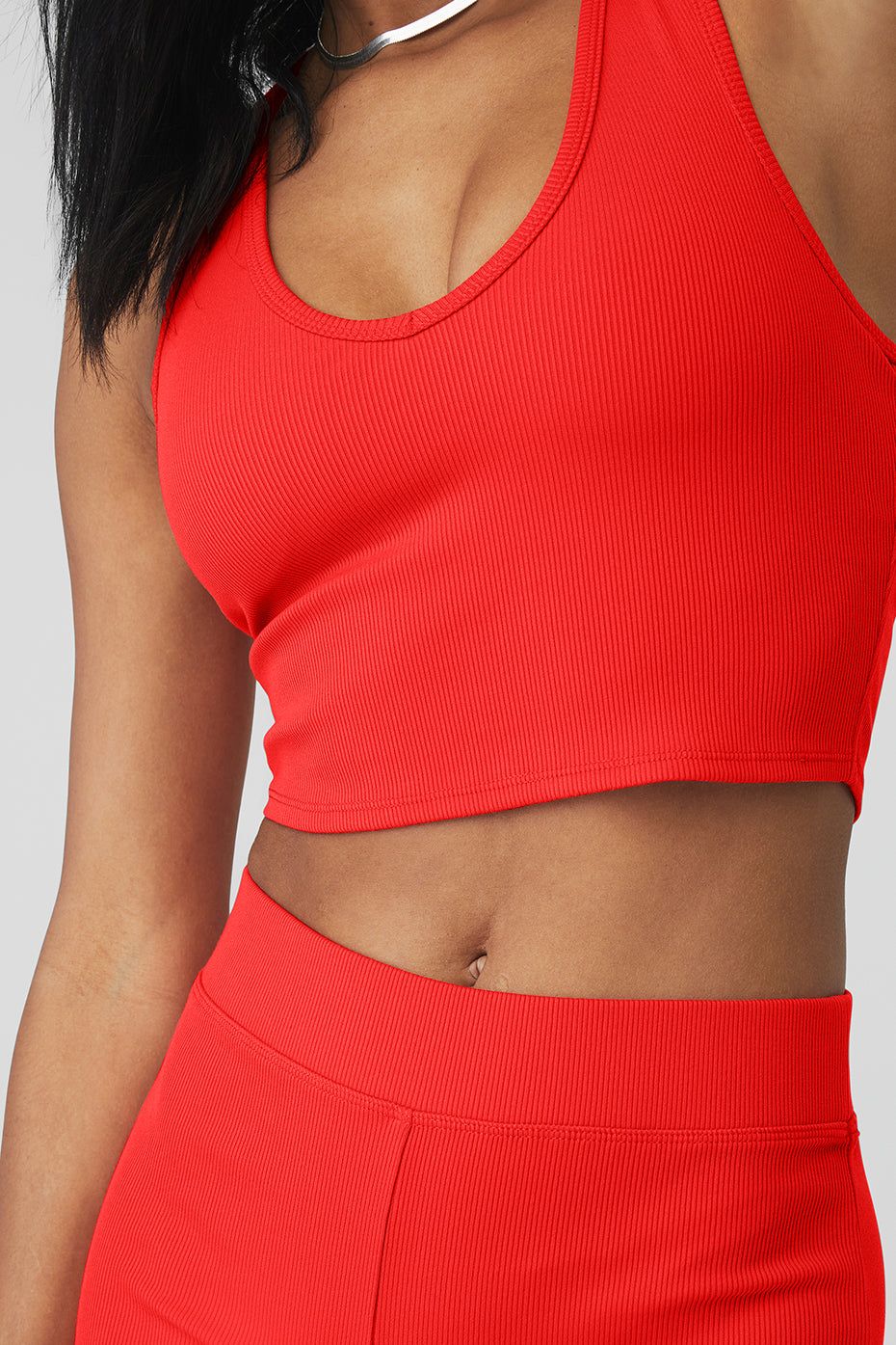 Goddess Ribbed Cropped Racerback Tank & Goddess Ribbed High-Waist Hot Short Set sold by Alo Yoga product image thumbnail 12