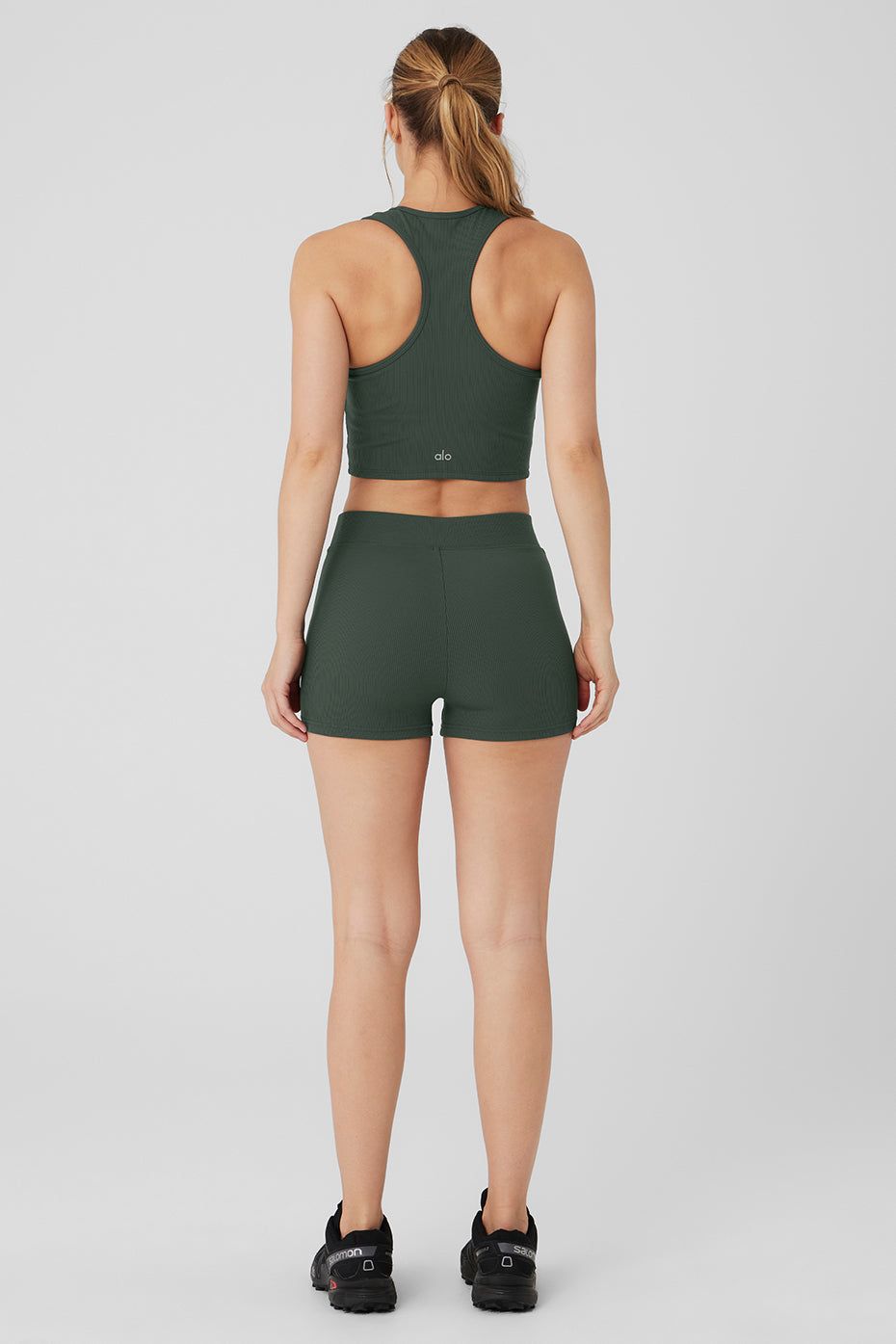 Goddess Ribbed Cropped Racerback Tank & Goddess Ribbed High-Waist Hot Short Set sold by Alo Yoga product image thumbnail 18