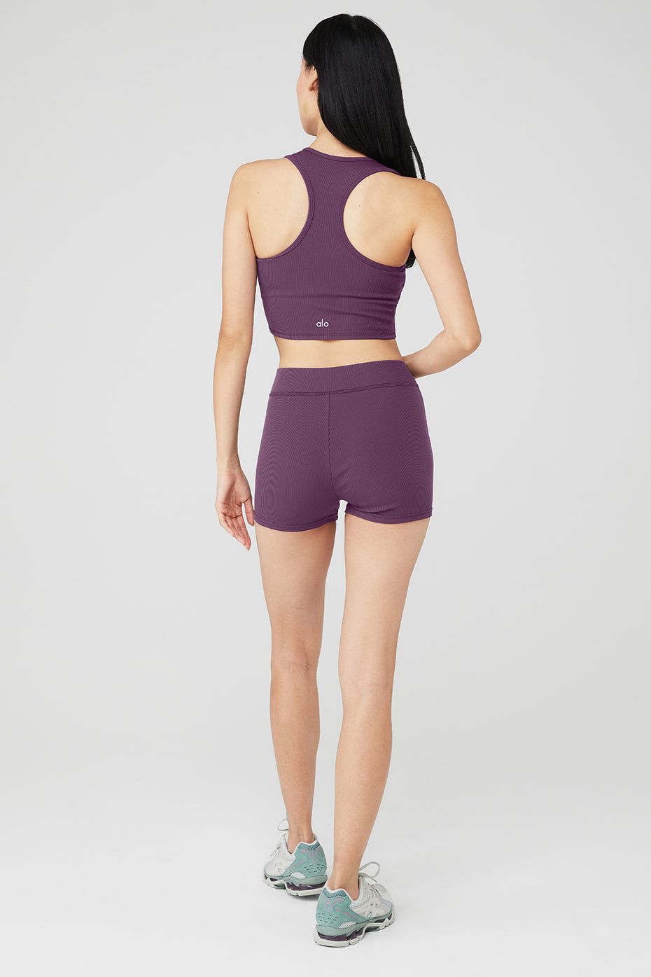 Goddess Ribbed Cropped Racerback Tank & Goddess Ribbed High-Waist Hot Short Set sold by Alo Yoga product image thumbnail 14