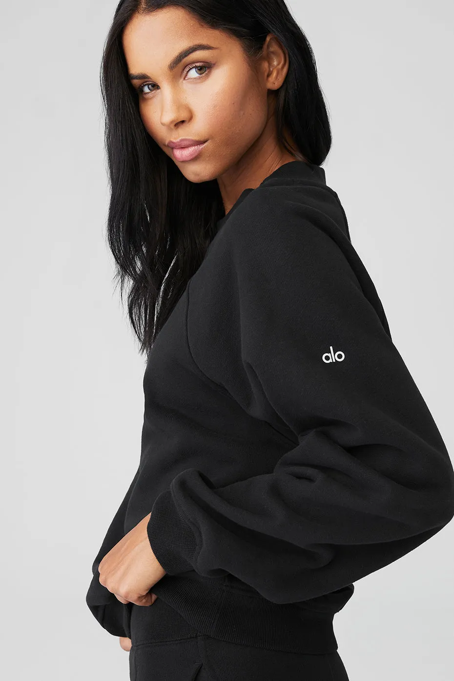Heavy Weight Free Time Crew Neck Pullover - Black sold by Alo Yoga product image thumbnail 4