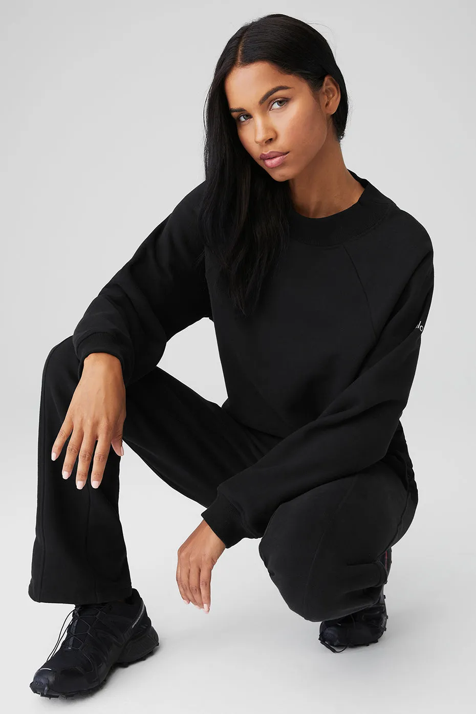 Heavy Weight Free Time Crew Neck Pullover - Black sold by Alo Yoga product image thumbnail 5