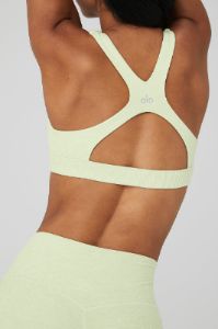 Alosoft Show Stopper Bra - Iced Green Tea Heather sold by Alo Yoga