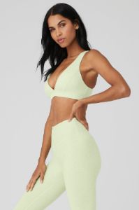 Alosoft Show Stopper Bra - Iced Green Tea Heather sold by Alo Yoga