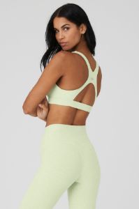 Alosoft Show Stopper Bra - Iced Green Tea Heather sold by Alo Yoga