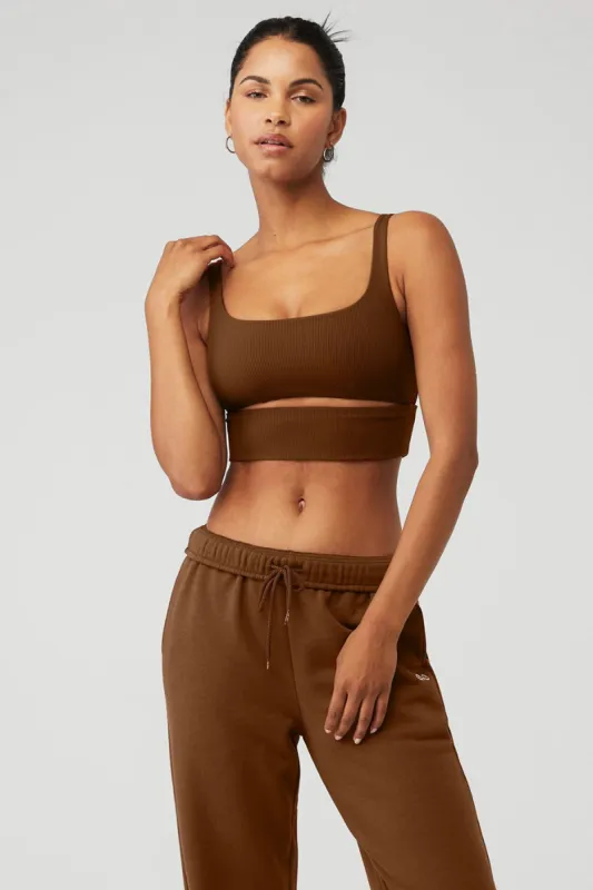 Slit Bra - Cinnamon Brown made by Alo Yoga