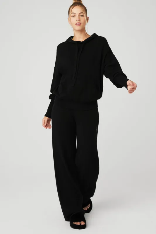 Cashmere Jet Set Hoodie & Cashmere High-Waist Jet Set Wide Leg Pant Set sold by Alo Yoga
