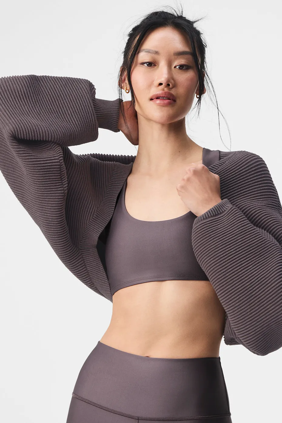 Denim Knit Shawl - Raisinette/Black sold by Alo Yoga product image thumbnail 4