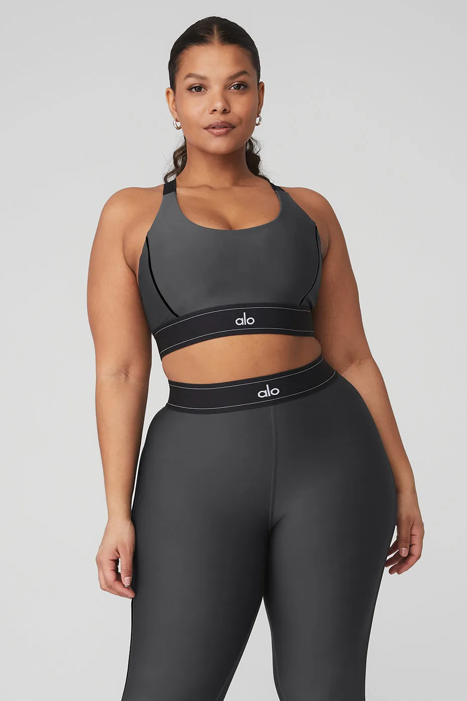 Airlift Suit Up Bra - Anthracite/Black sold by Alo Yoga product image thumbnail 5