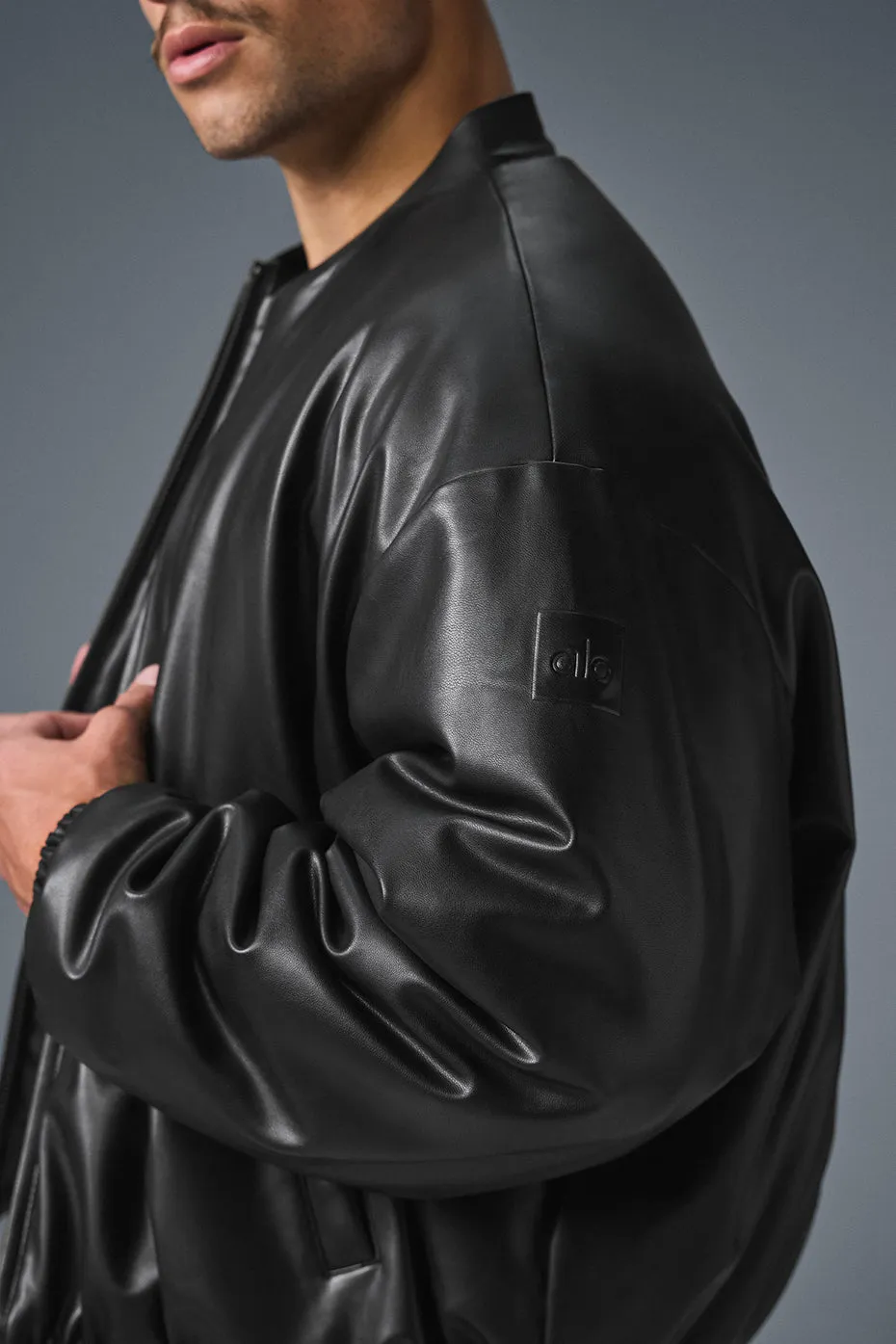 Faux Leather Premier Bomber - Black sold by Alo Yoga product image thumbnail 3