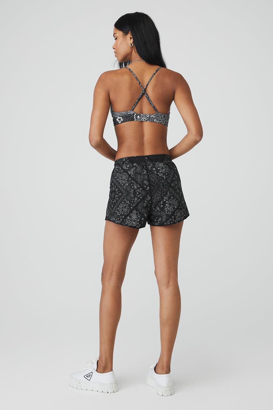 Vapor Bandana Splendor Bra & Bandana Stride Short Set - Black sold by Alo Yoga product image thumbnail 3