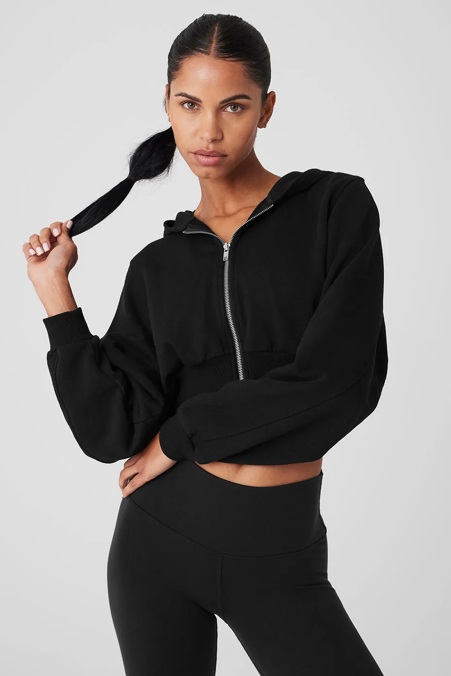 Sweet Escape Zip Up Hoodie - Black sold by Alo Yoga product image thumbnail 5