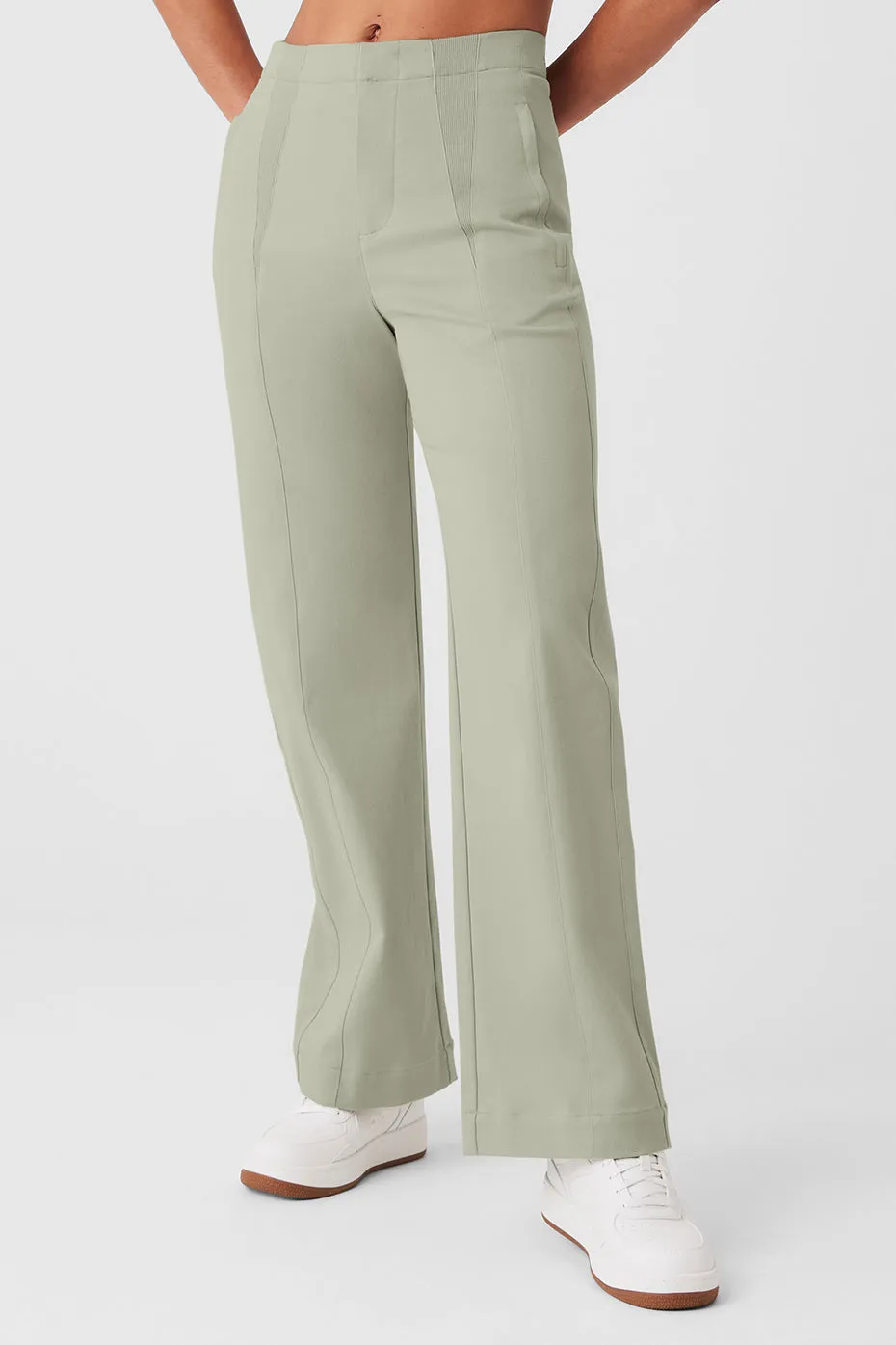 High-Waist On Point Moto Trouser - Limestone sold by Alo Yoga