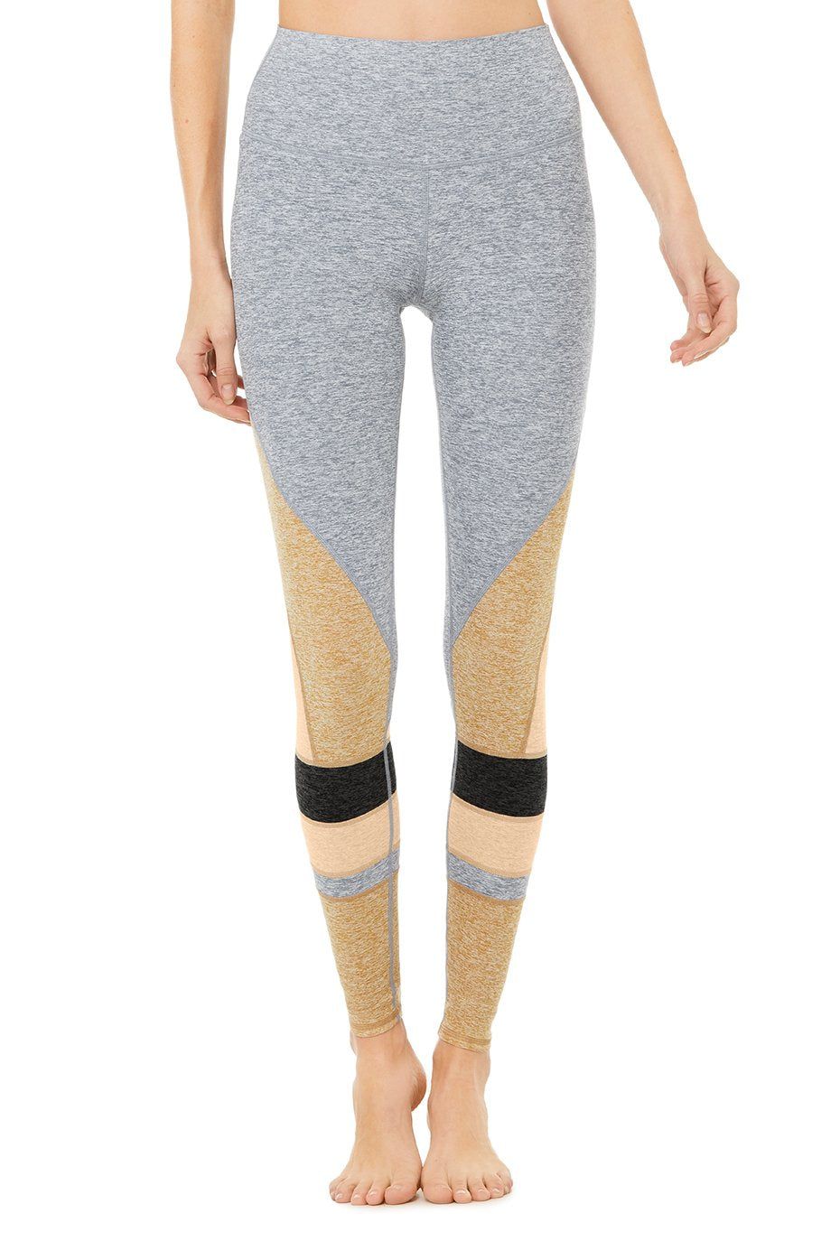 High-Waist Alosoft Momentum Legging - Blue Haze/Caramel/Putty/Dark Grey sold by Alo Yoga