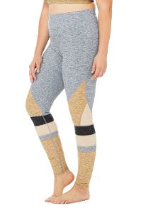 High-Waist Alosoft Momentum Legging - Blue Haze/Caramel/Putty/Dark Grey sold by Alo Yoga