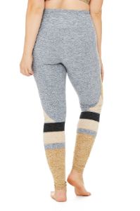 High-Waist Alosoft Momentum Legging - Blue Haze/Caramel/Putty/Dark Grey sold by Alo Yoga