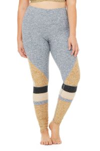 High-Waist Alosoft Momentum Legging - Blue Haze/Caramel/Putty/Dark Grey sold by Alo Yoga