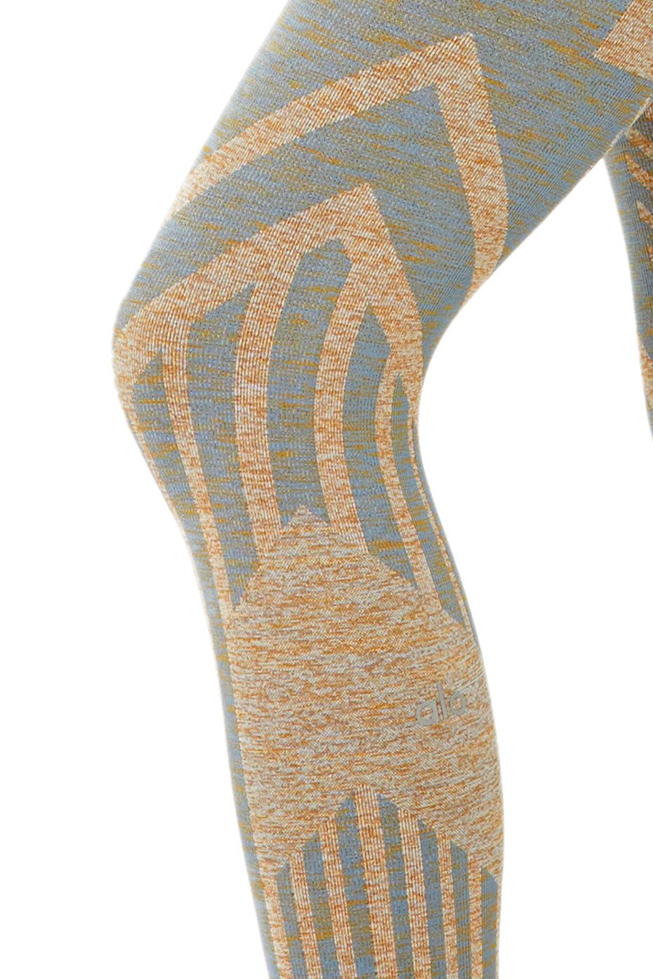 7/8 High-Waist Seamless Tempo Legging - Caramel Heather/Blue Haze Heather sold by Alo Yoga product image thumbnail 4