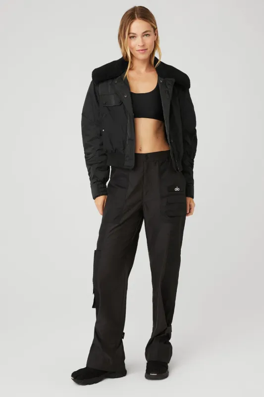 Blaze Bomber & Blaze Trouser Pant Set - Black sold by Alo Yoga