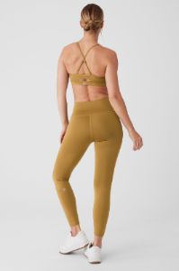 Airlift Intrigue Bra & 7/8 High-Waist Airlift Legging Set - Golden Olive Branch sold by Alo Yoga
