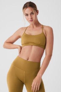 Airlift Intrigue Bra & 7/8 High-Waist Airlift Legging Set - Golden Olive Branch sold by Alo Yoga