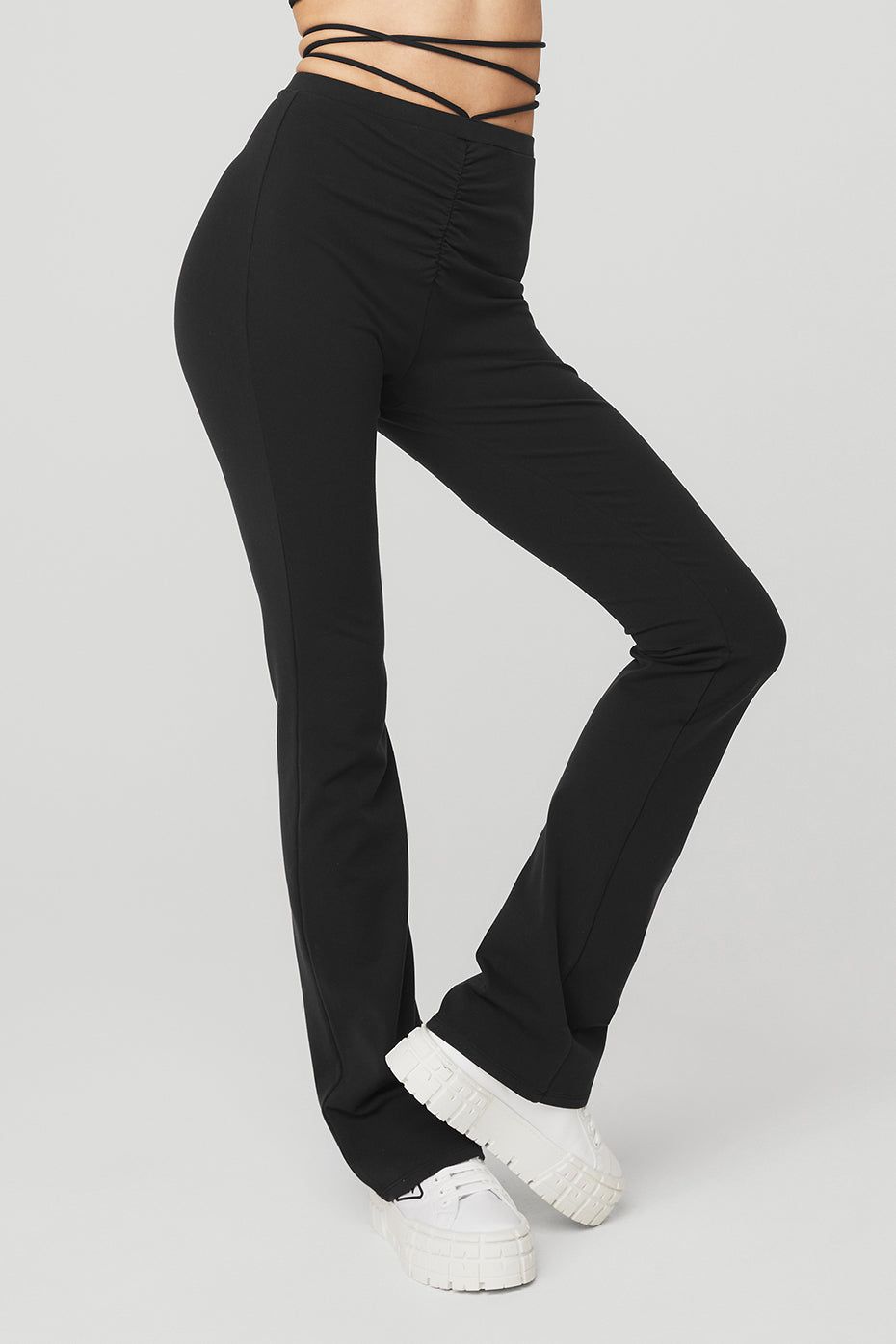 Airbrush High-Waist Cinch Flare Legging - Black sold by Alo Yoga