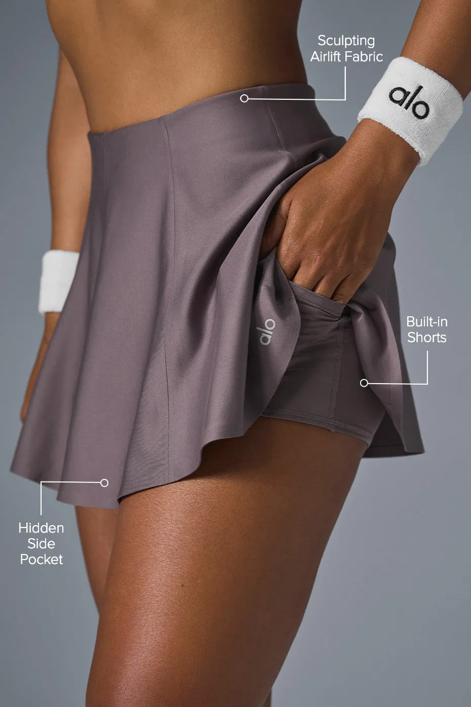 Airlift Down The Line Tennis Skirt - Raisinette sold by Alo Yoga product image thumbnail 2