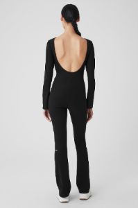 Alosoft Melody Full Length Bootcut Onesie - Black sold by Alo Yoga